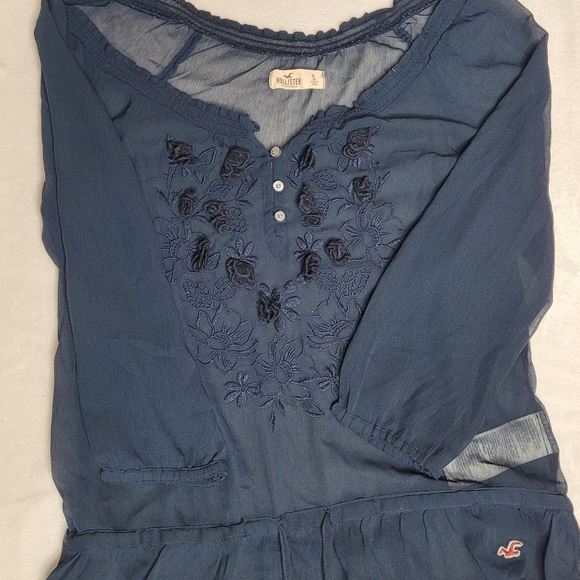 Navy sheer blouse - Picture 2 of 2